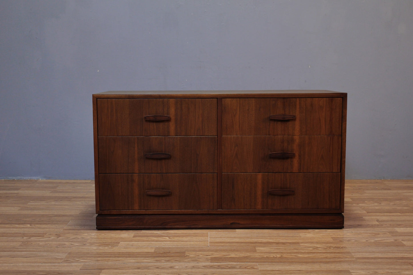 Compact Walnut & Laminate 6-Drawer Dresser