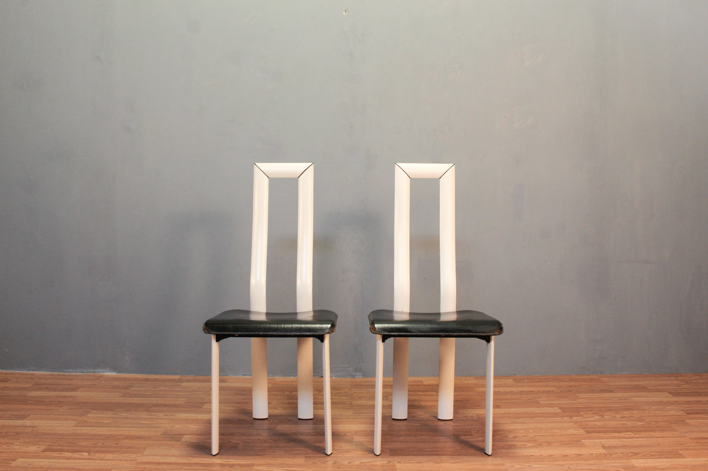Ycami Italian 1980s Black & White Side Chair