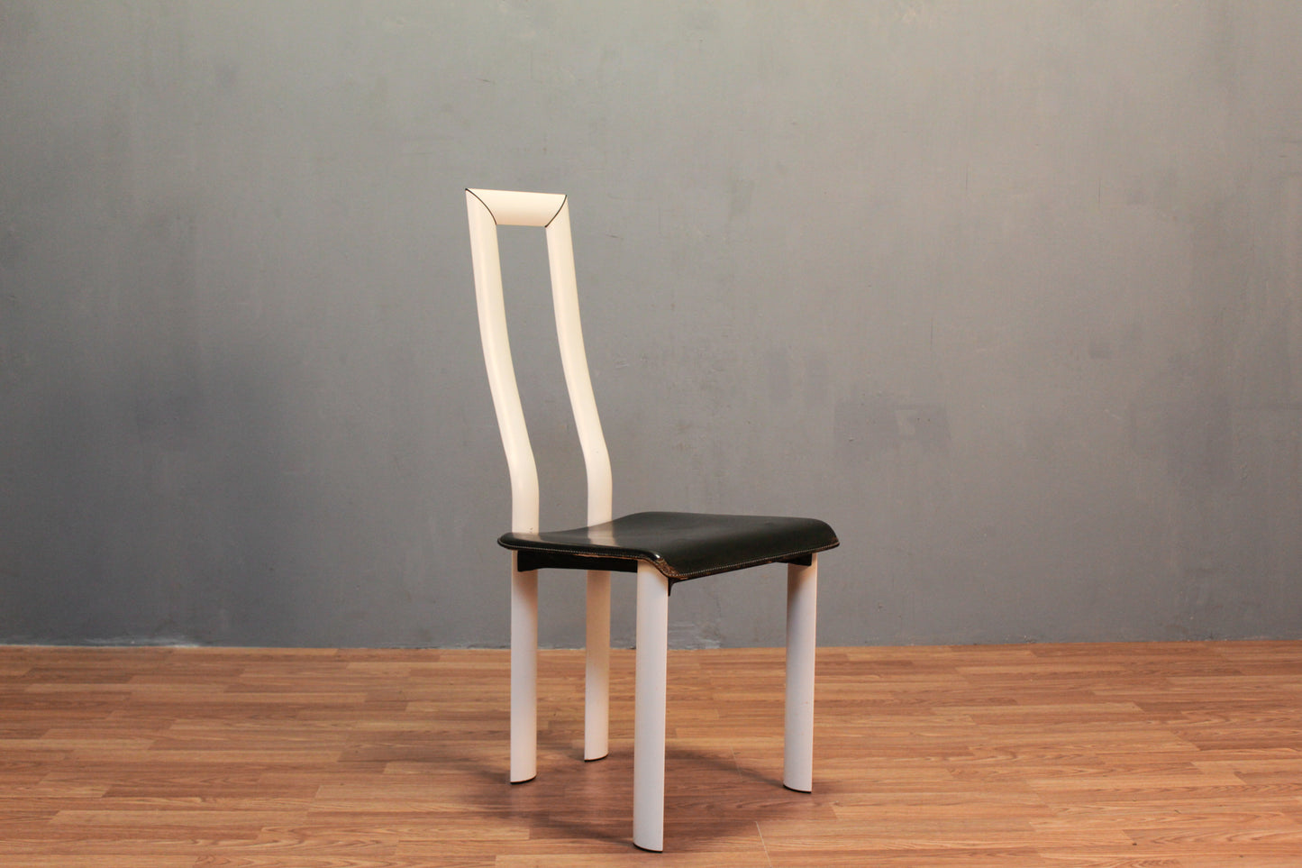 Ycami Italian 1980s Black & White Side Chair