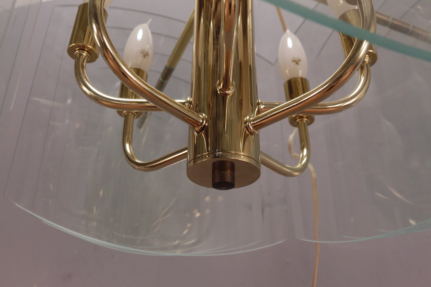 Deco Graduated Glass & Brass Chandelier - ONLINE ONLY