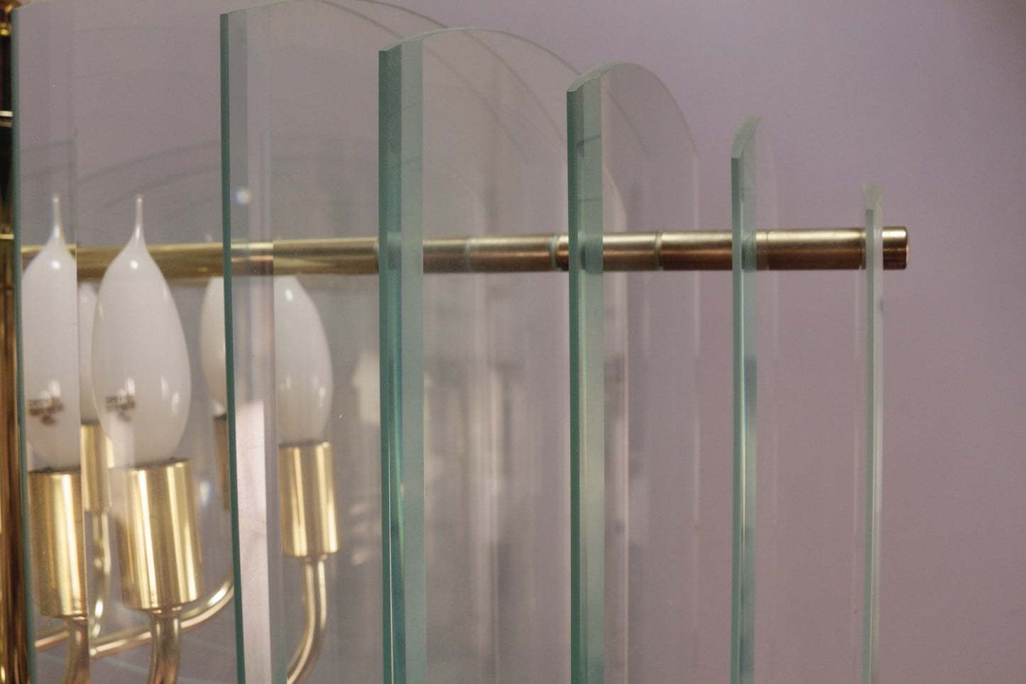Deco Graduated Glass & Brass Chandelier - ONLINE ONLY