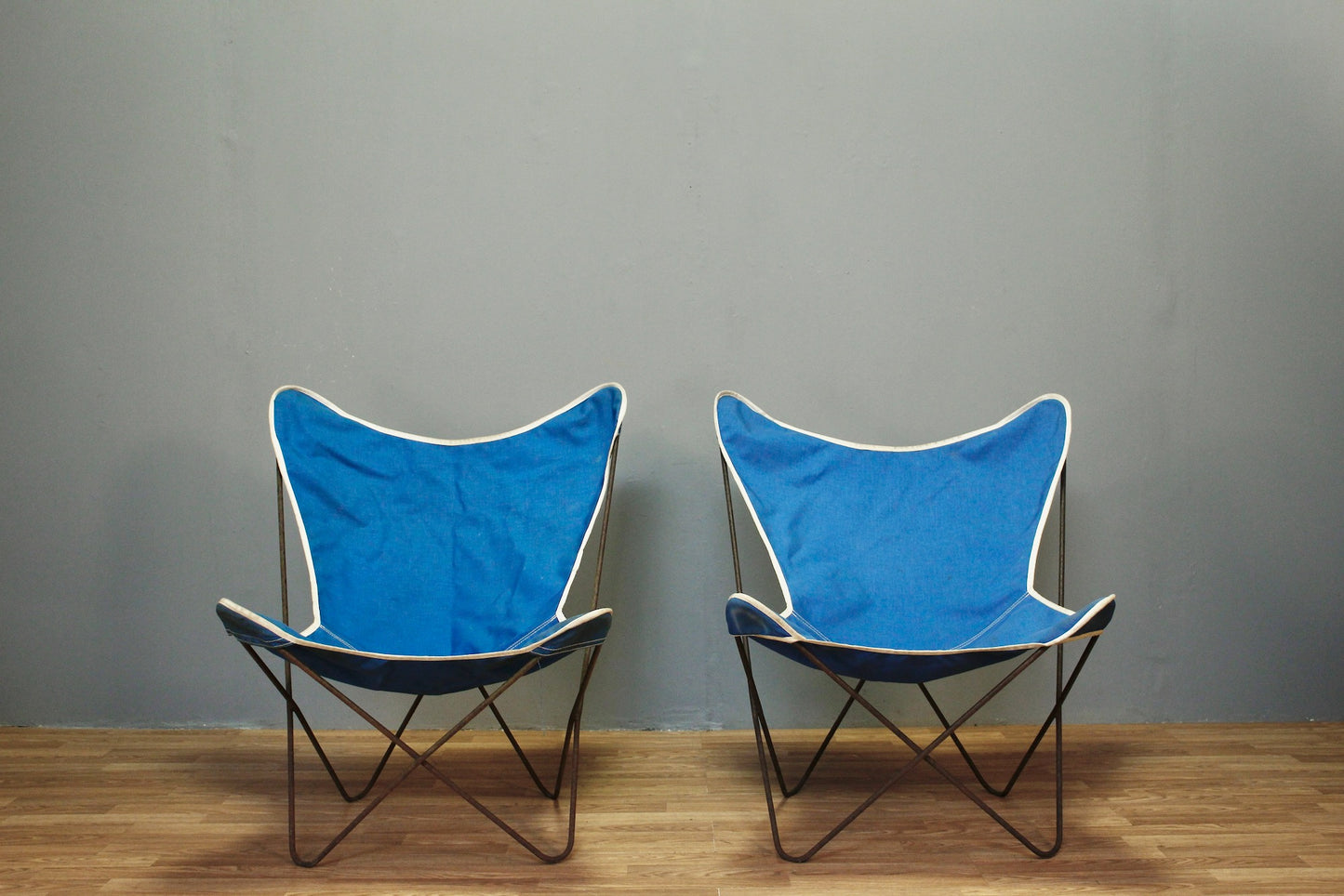 Iron & Blue Butterfly Lounge Chair