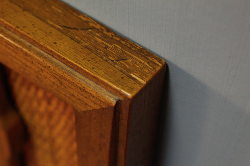 King Walnut & Woven Headboard - ONLINE ONLY