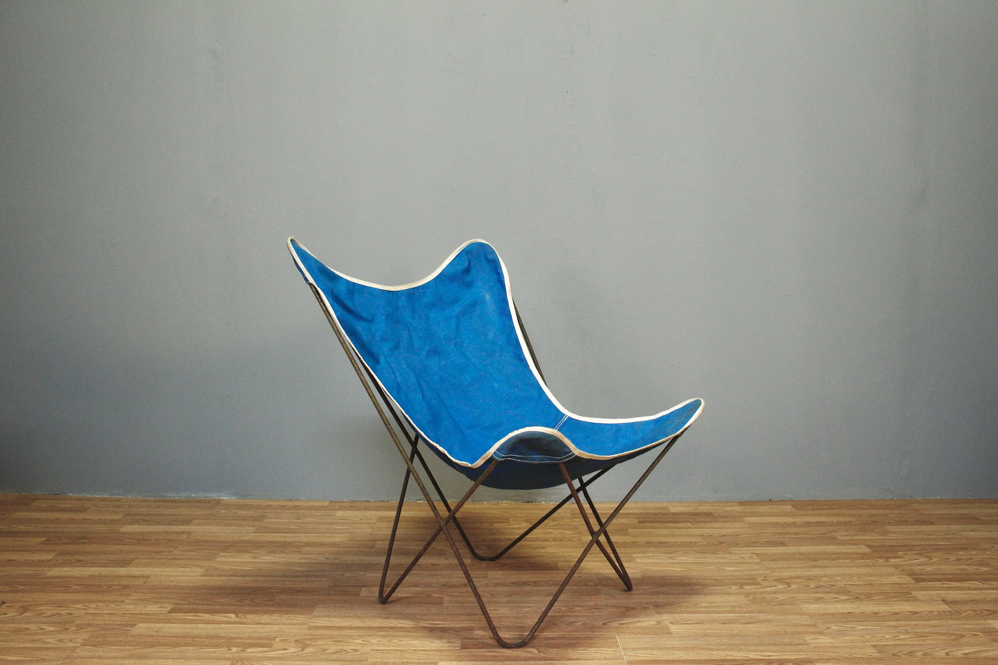 Iron & Blue Butterfly Lounge Chair