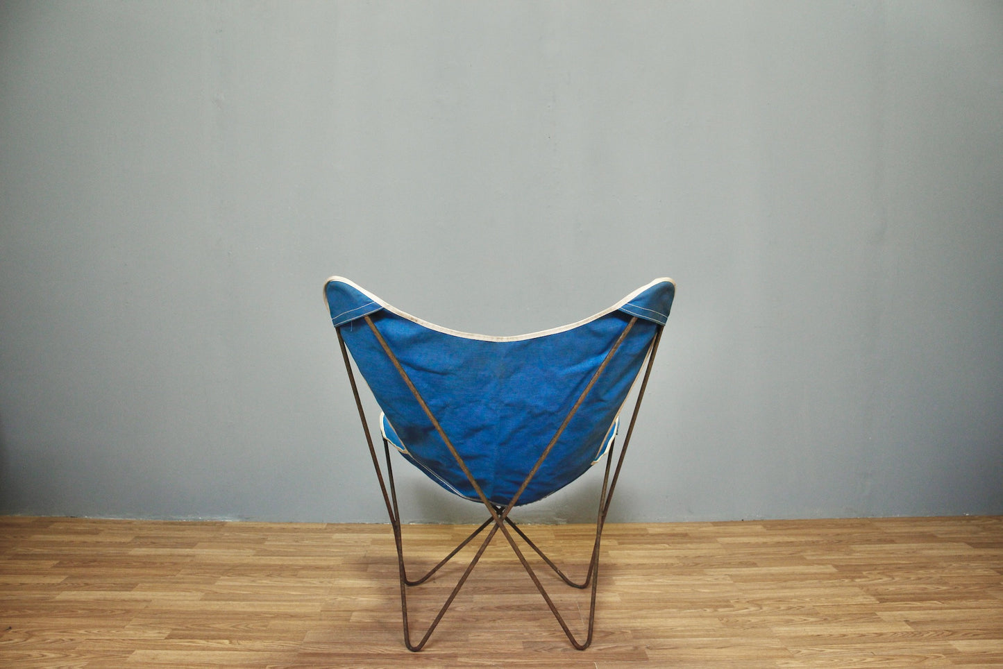 Iron & Blue Butterfly Lounge Chair
