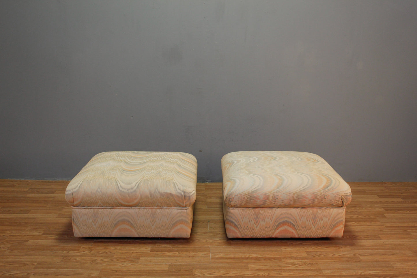 1980s Bernhardt Pastel Wave Ottoman - ONLINE ONLY