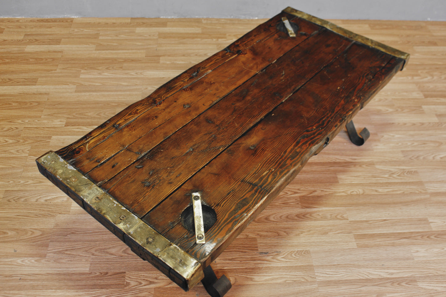 Large Ship Hatch & Iron Coffee Table - ONLINE ONLY