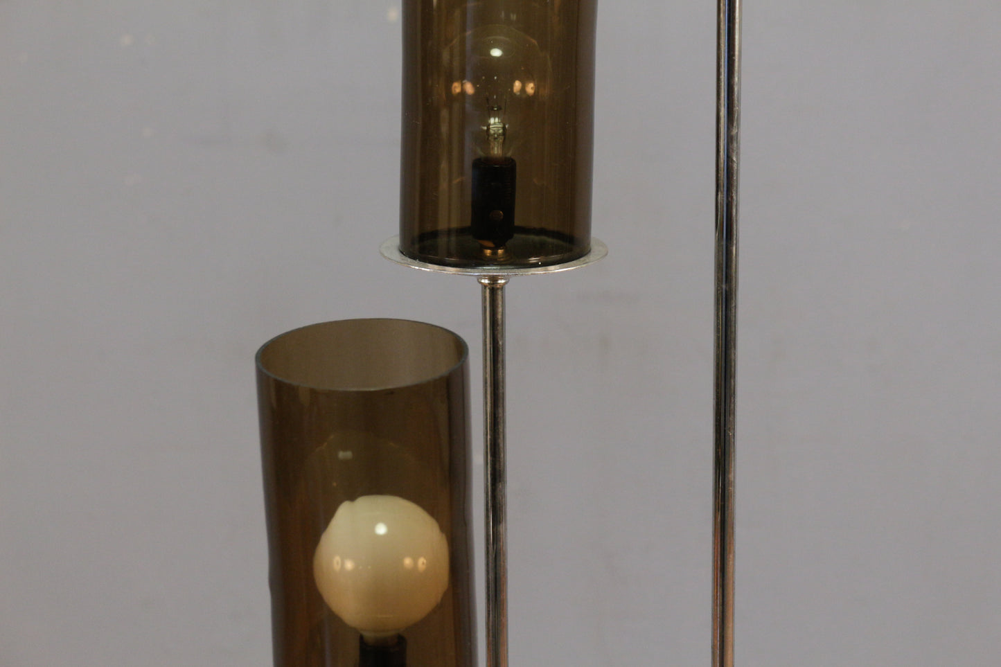 Smoked Acrylic & Chrome Spiral Floor Lamp