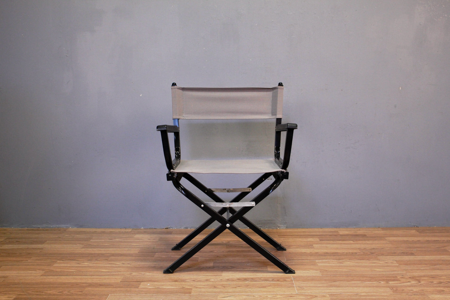 Black Metal & Gray Canvas Director's Chair