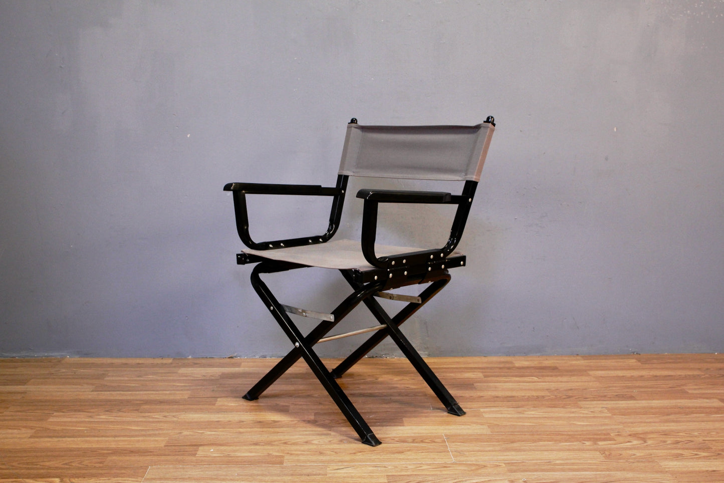 Black Metal & Gray Canvas Director's Chair