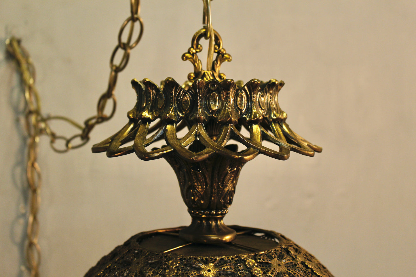Moroccan Brass Floral Swag Lamp
