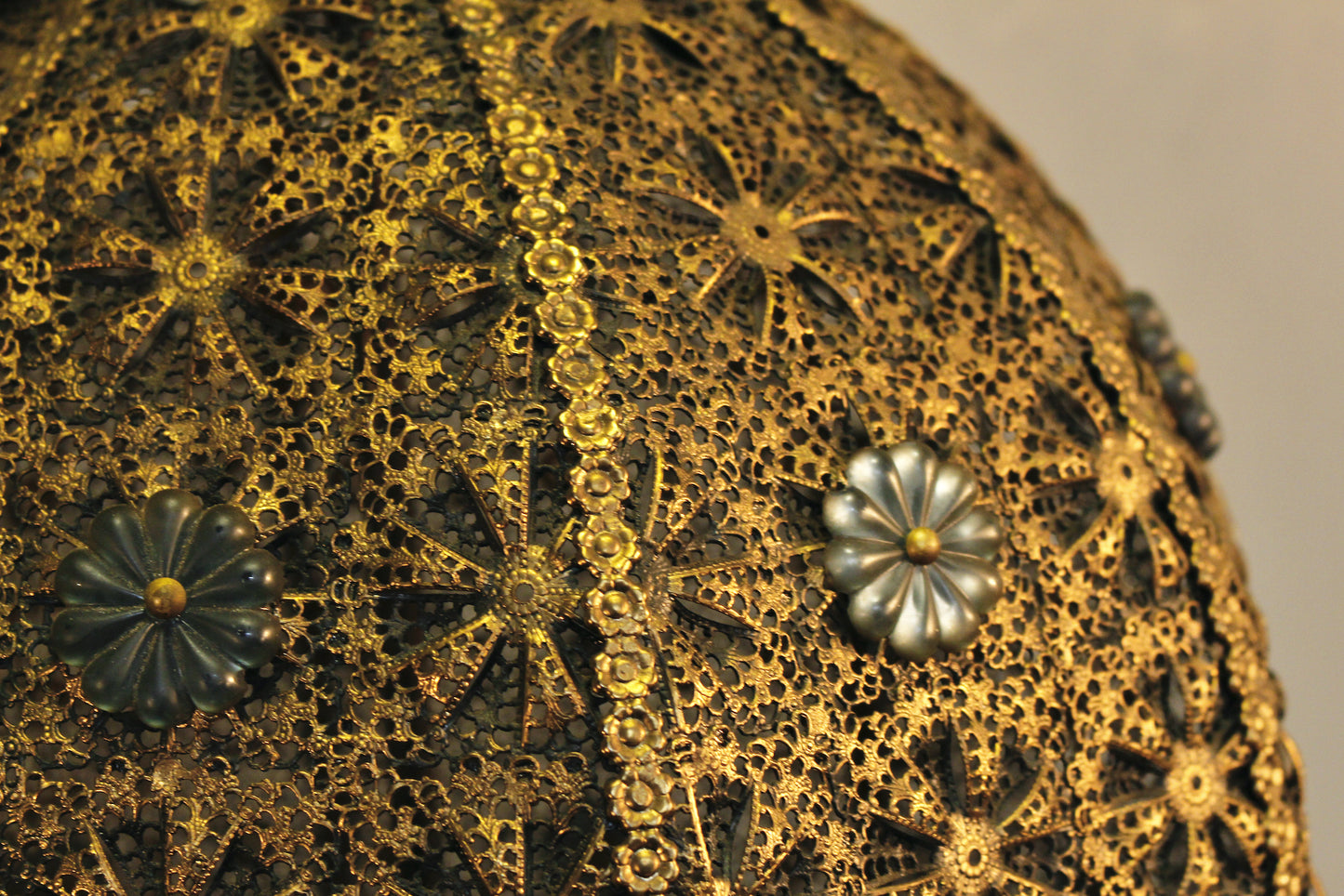 Moroccan Brass Floral Swag Lamp