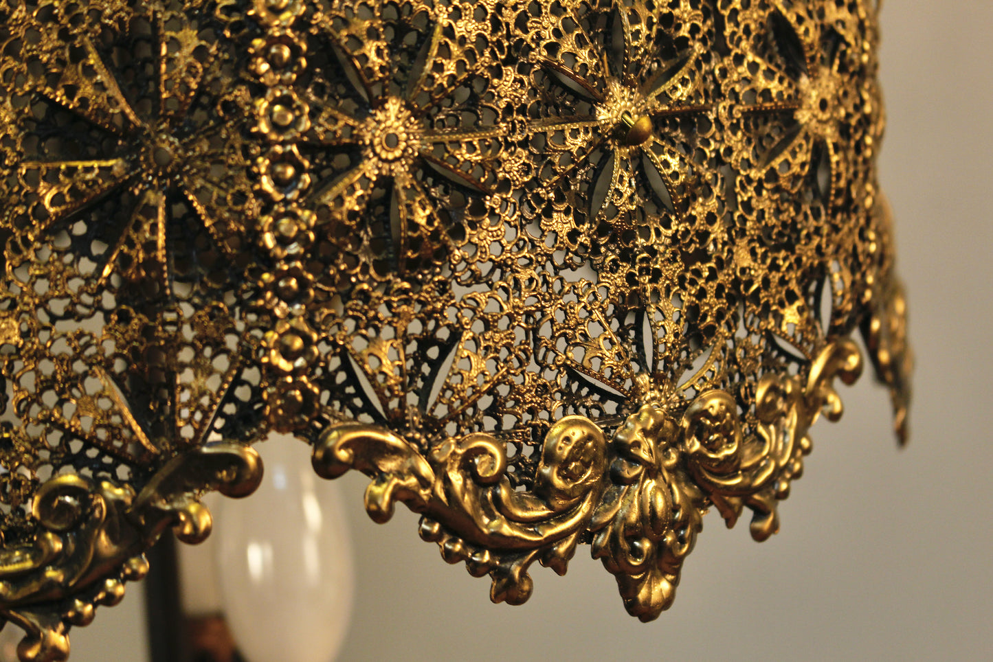 Moroccan Brass Floral Swag Lamp