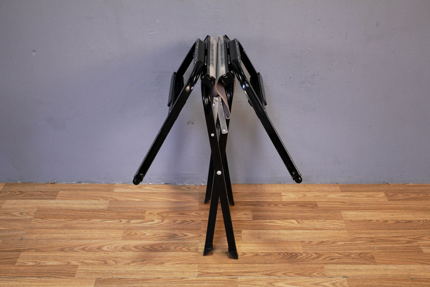 Black Metal & Gray Canvas Director's Chair