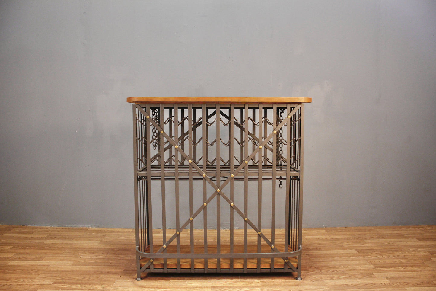 Butcher Block & Metal Cage Bar - ONLINE ONLY