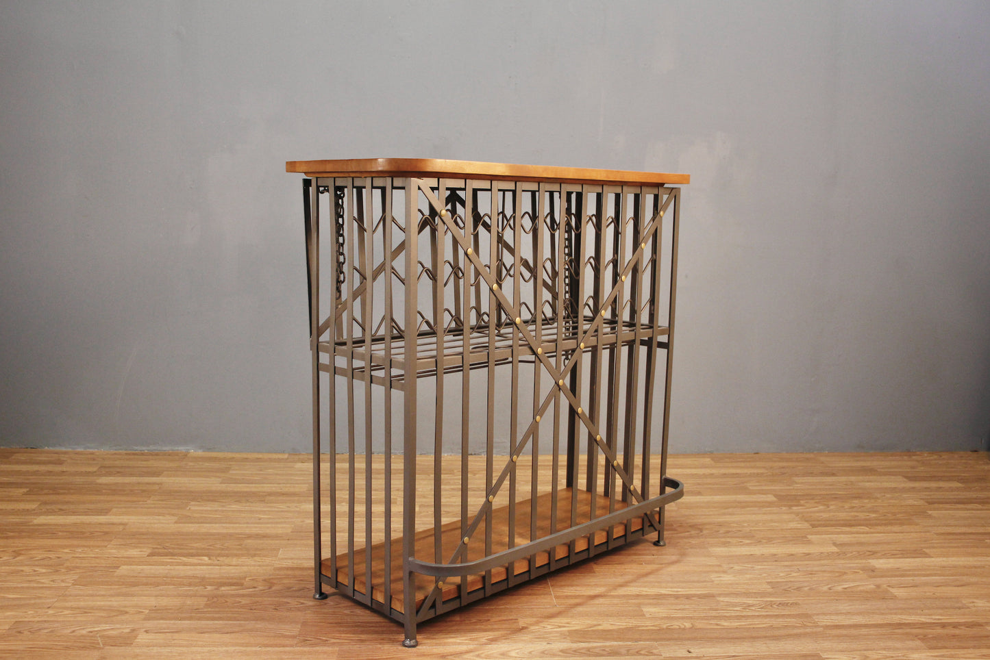 Butcher Block & Metal Cage Bar - ONLINE ONLY