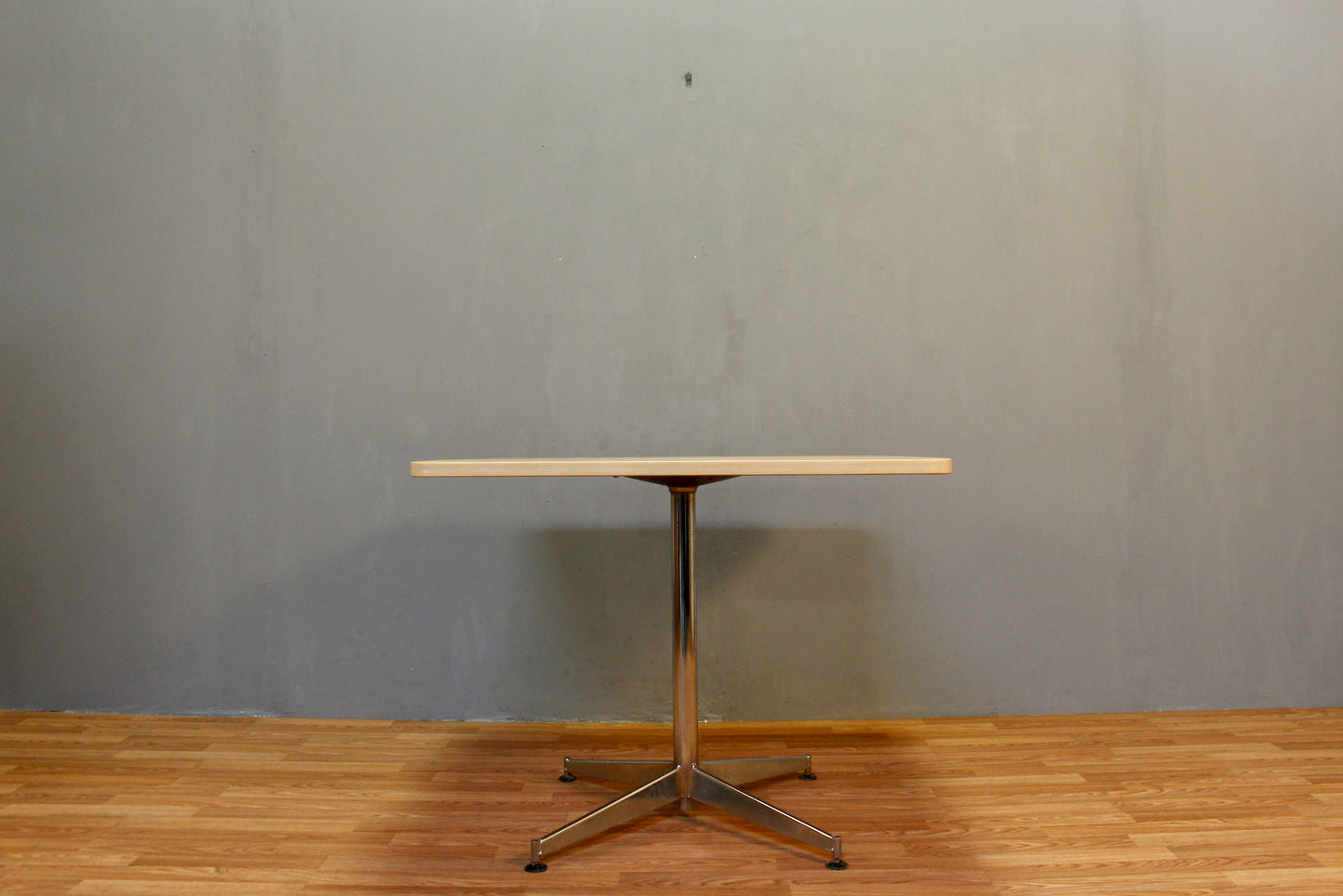 Compact Blonde Laminate & Chrome Kitchen Table
