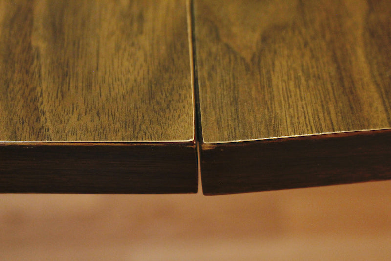 Walnut & Laminate Angular Dining Table - ONLINE ONLY