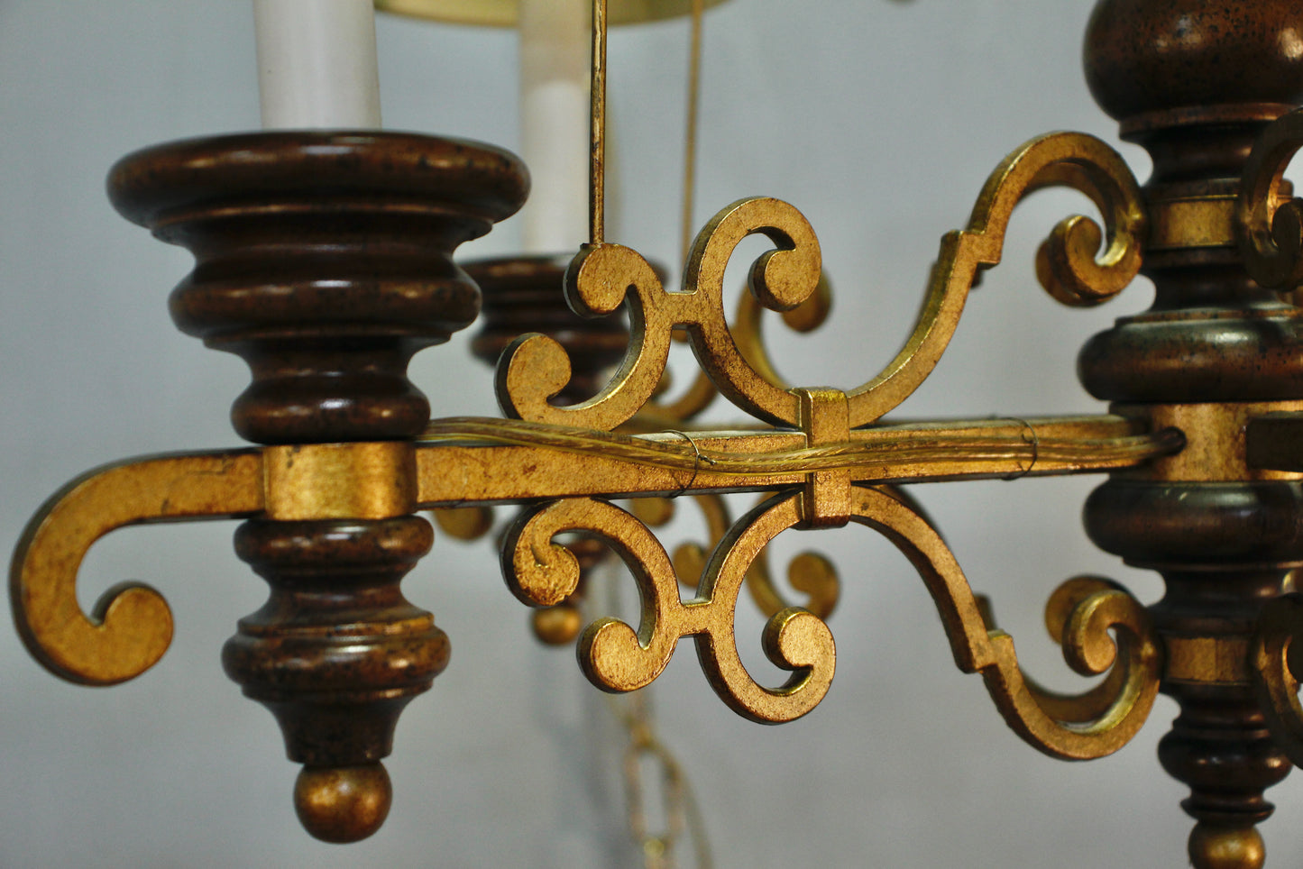 Gold & Green Candelabra Swag Lamp