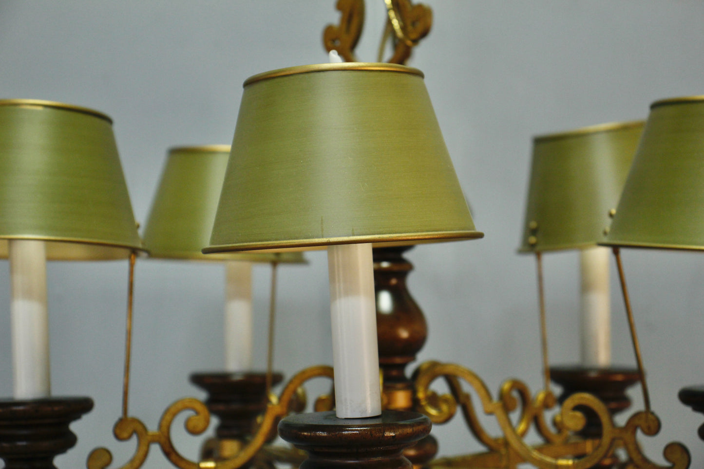 Gold & Green Candelabra Swag Lamp