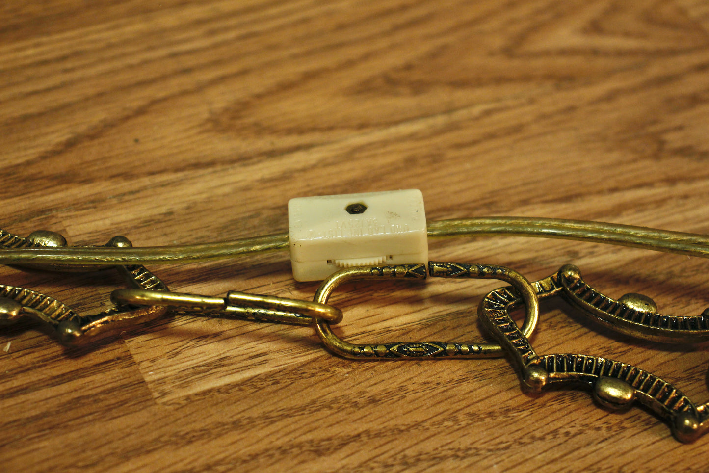 Gold & Green Candelabra Swag Lamp