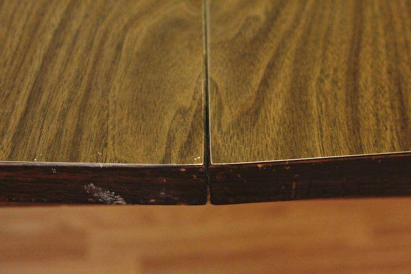Walnut & Laminate Angular Dining Table - ONLINE ONLY