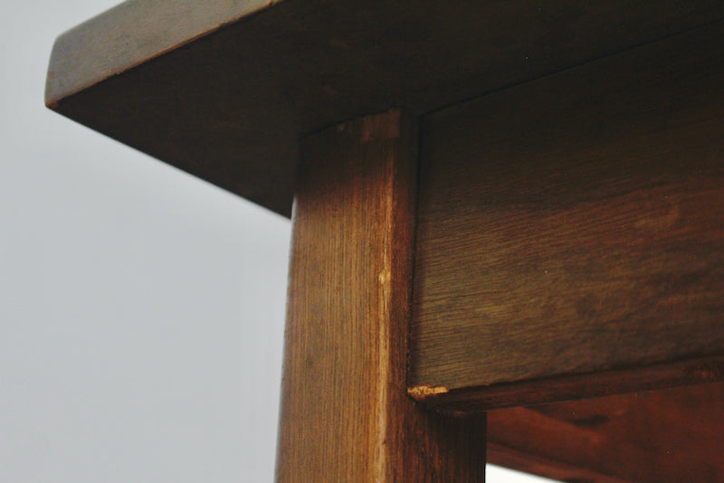 Walnut & Laminate Angular Dining Table - ONLINE ONLY