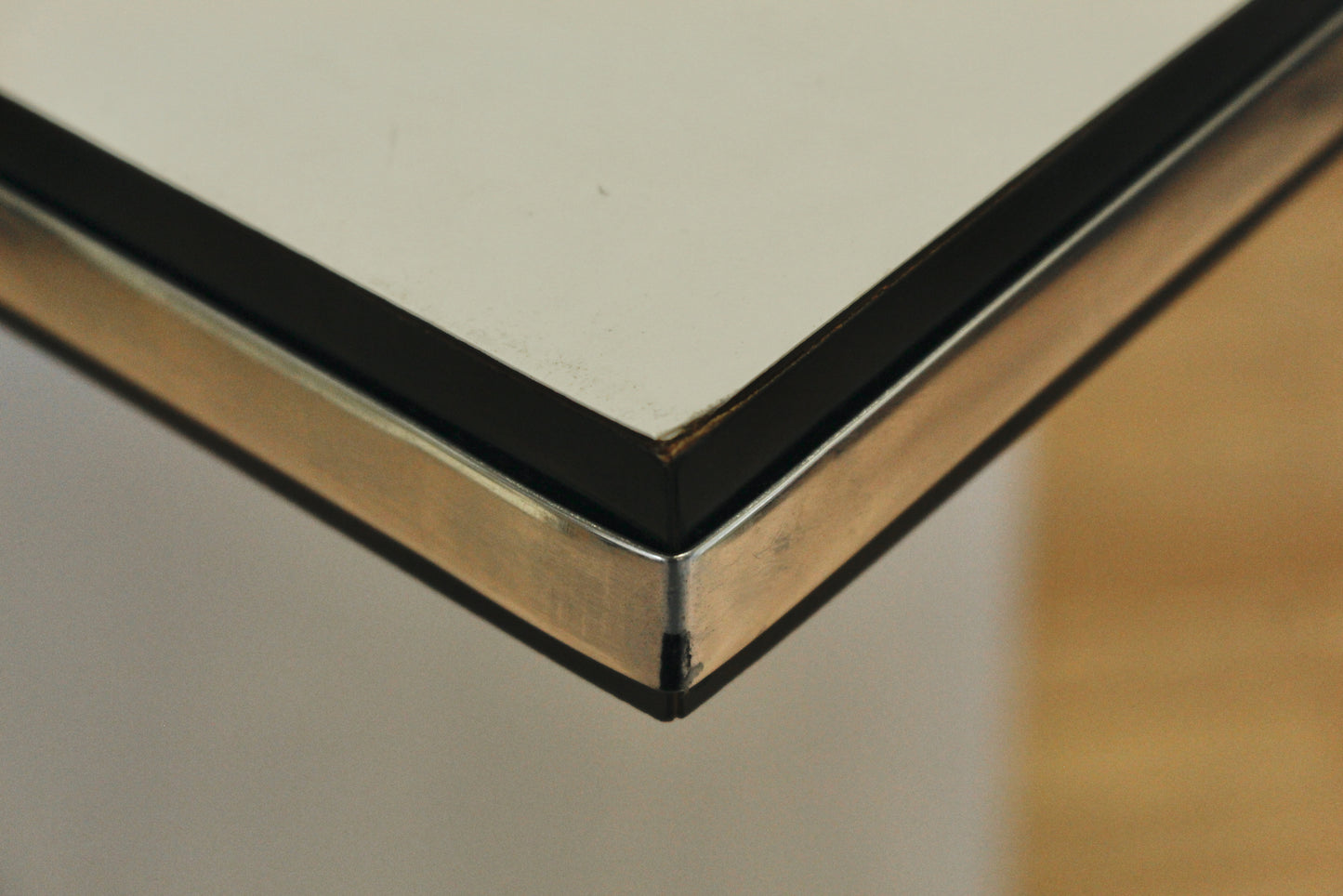 1970s Iron & Toffee Vinyl Side Chair