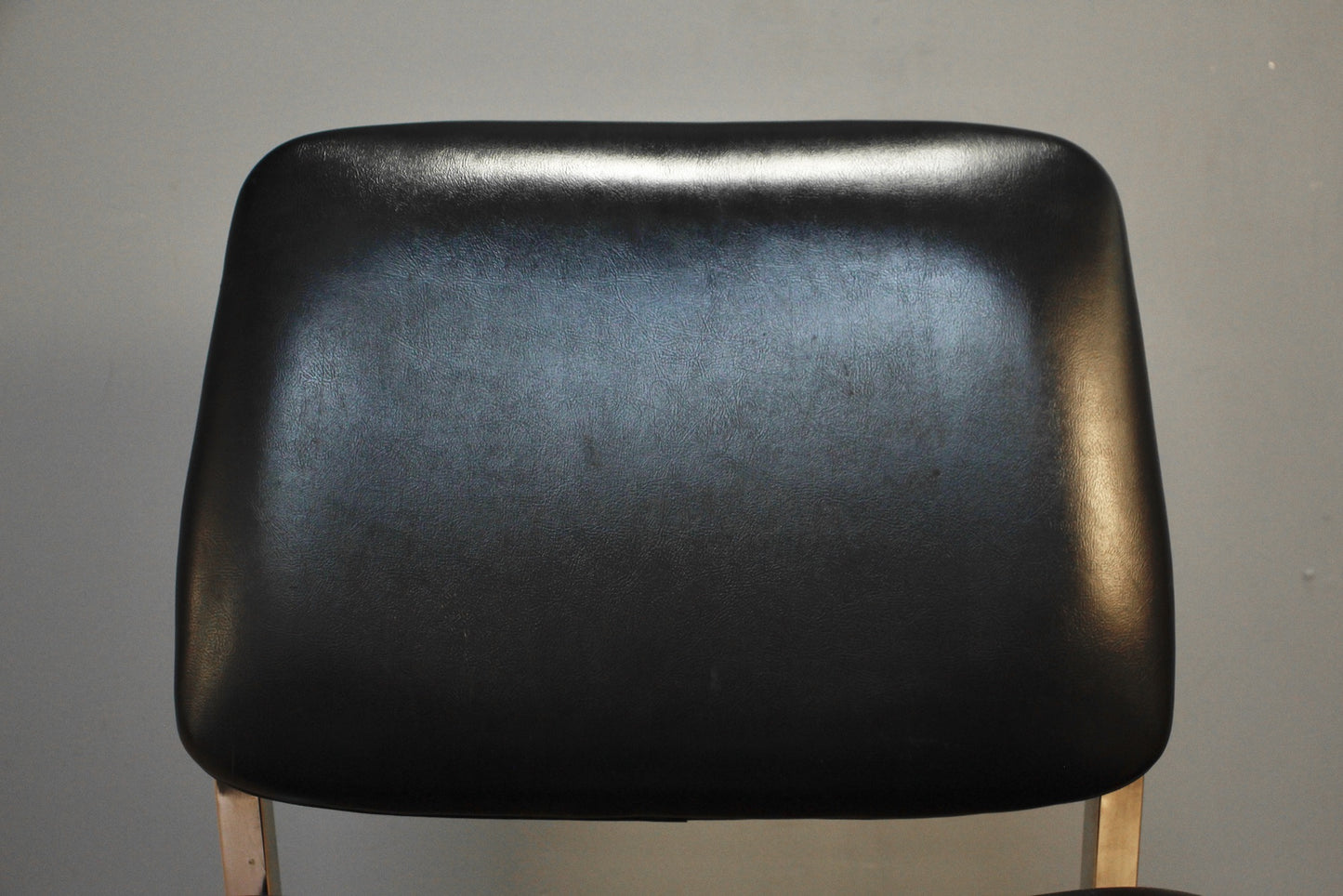 1970s Iron & Toffee Vinyl Side Chair