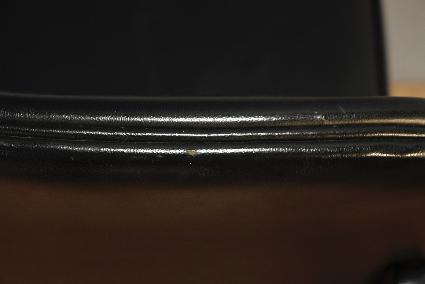 Black Leather & Chrome Side Chair