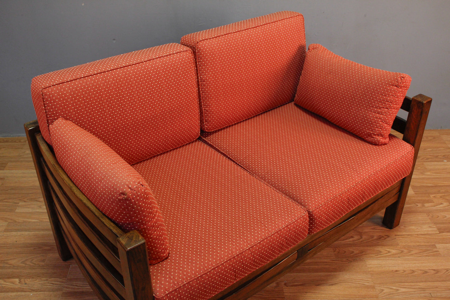 Stav-Oak 1970s Rhubarb Loveseat