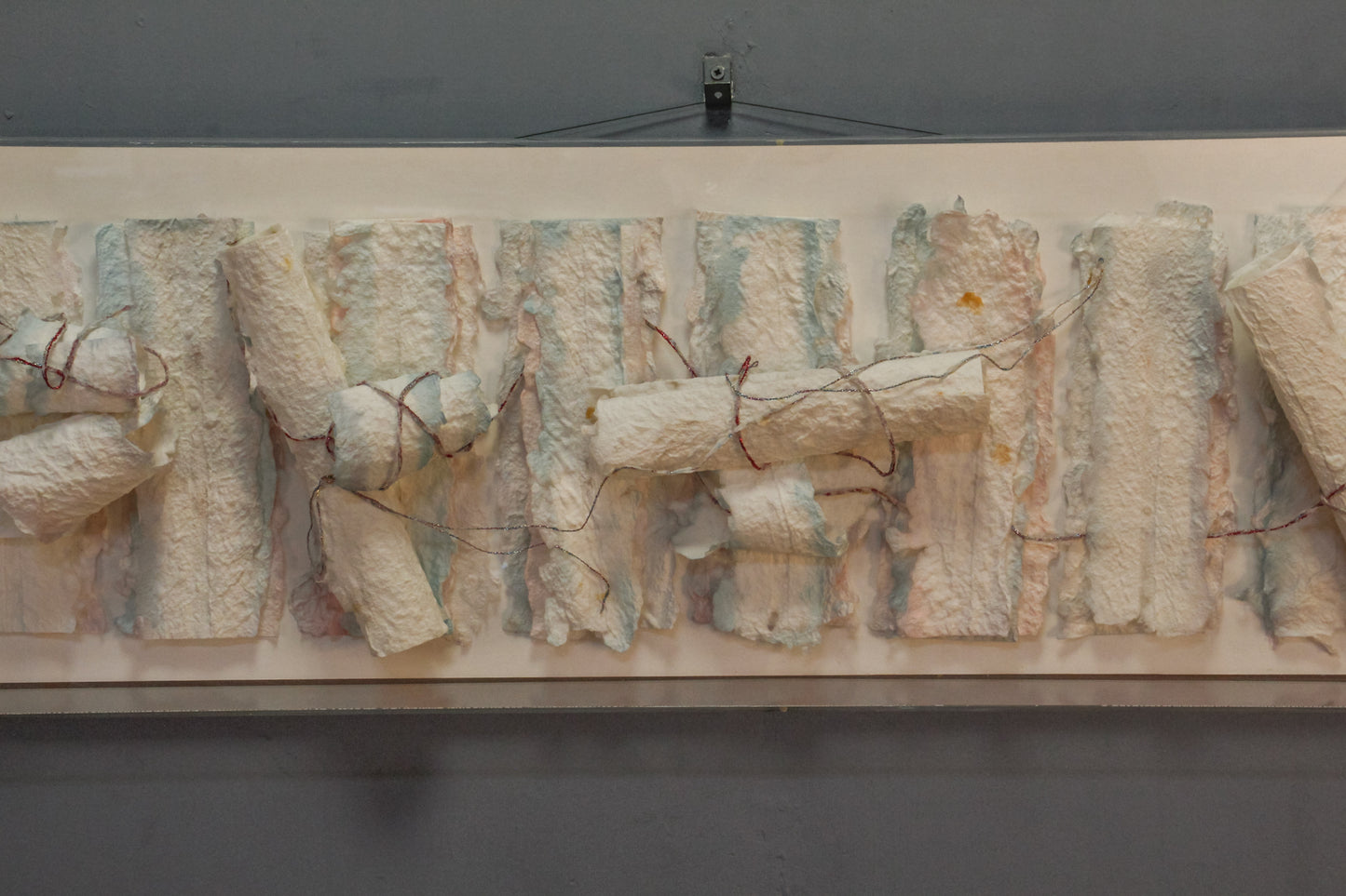 Wide 1980s "Scroll" Mixed Media Art