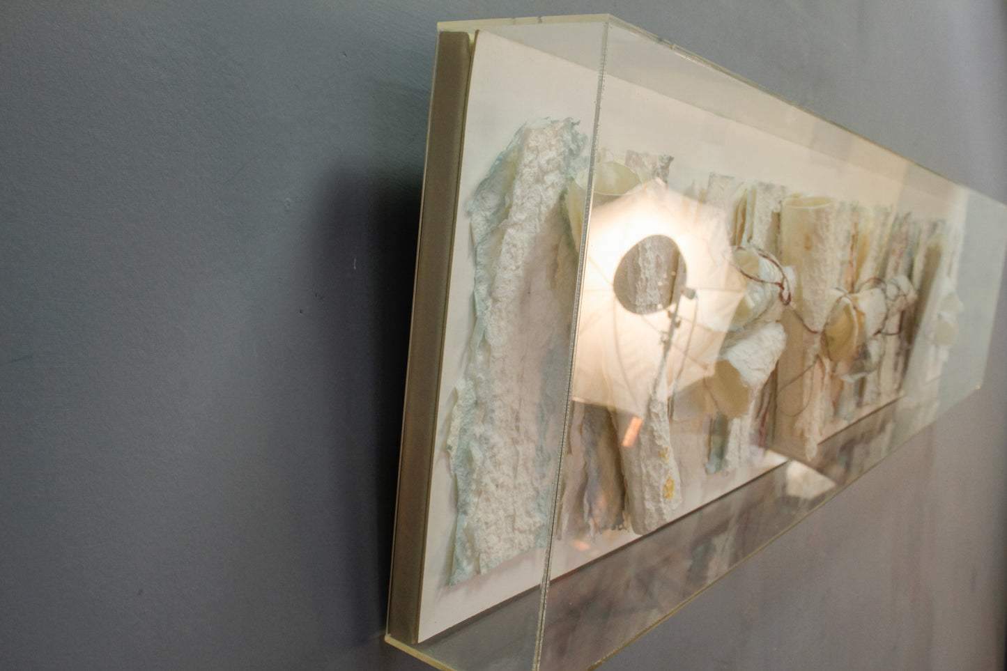 Wide 1980s "Scroll" Mixed Media Art
