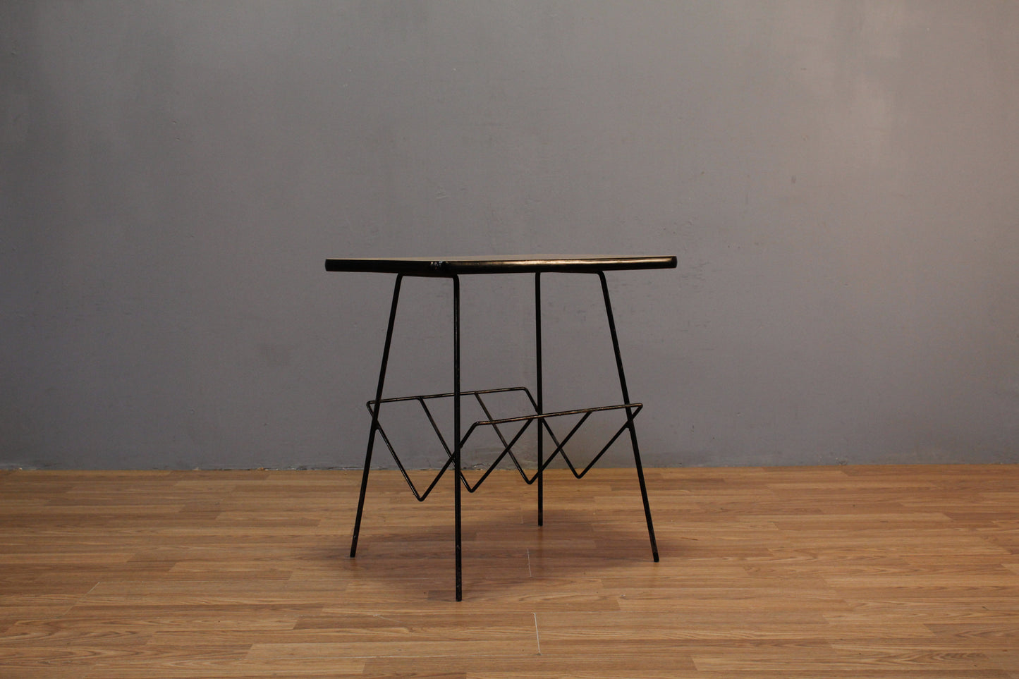 Atomic Wire & Laminate Caddy Side Table