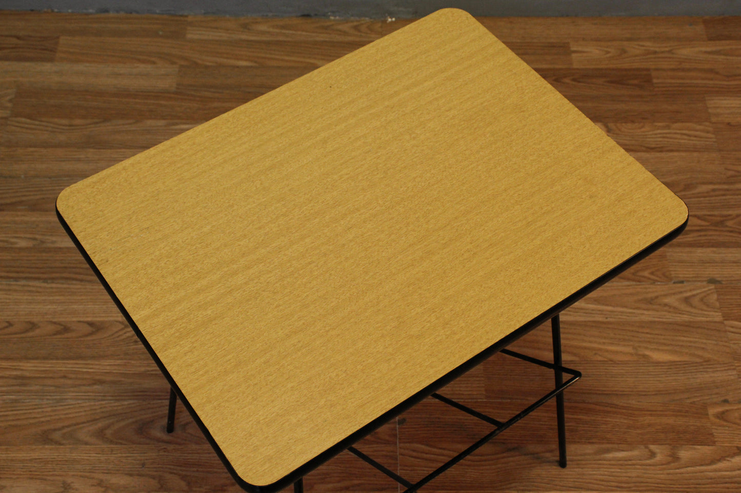 Atomic Wire & Laminate Caddy Side Table