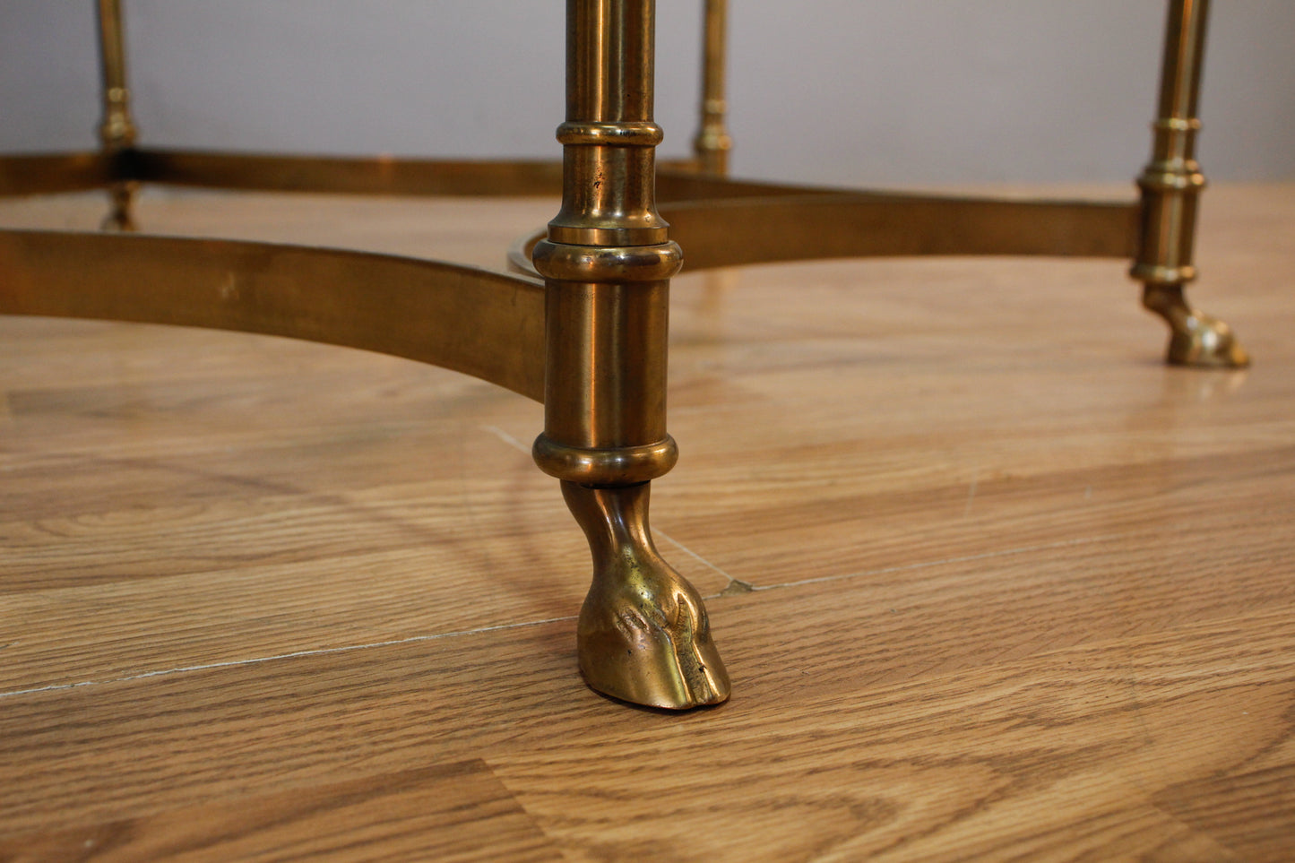 Large Hollywood Regency Glass & Brass Coffee Table - ONLINE ONLY
