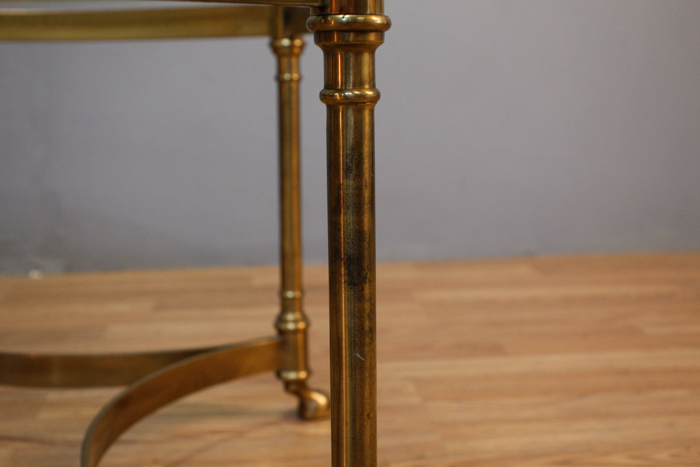 Large Hollywood Regency Glass & Brass Coffee Table - ONLINE ONLY
