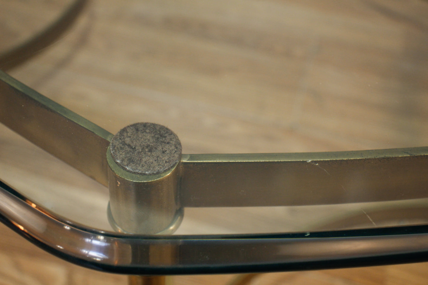 Large Hollywood Regency Glass & Brass Coffee Table - ONLINE ONLY