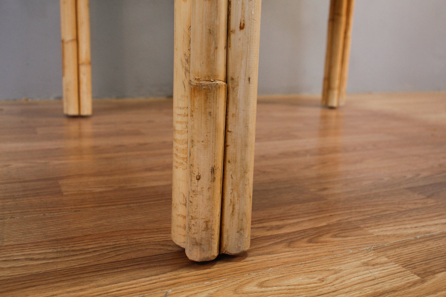 White Bamboo & Woven Kitchen Table - ONLINE ONLY