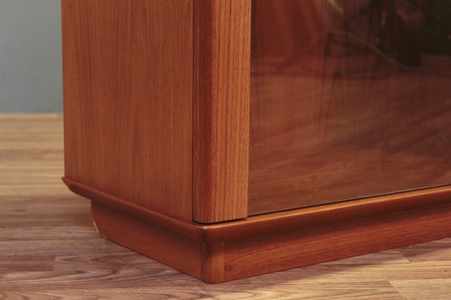 Large Nordic Teak & Glass Illuminated Bookcase - ONLINE ONLY