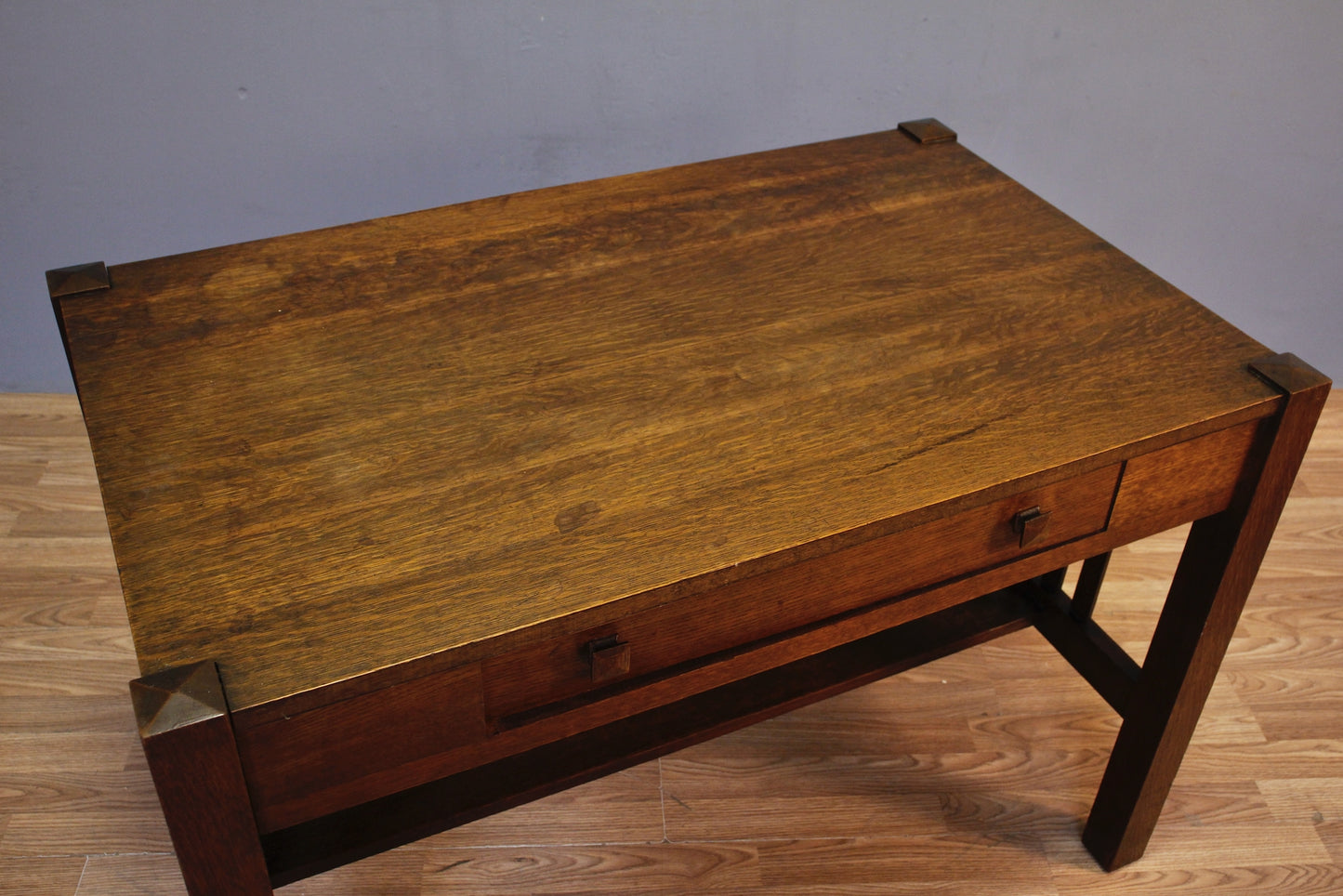 Arts & Crafts Dark Oak 1-Drawer Desk