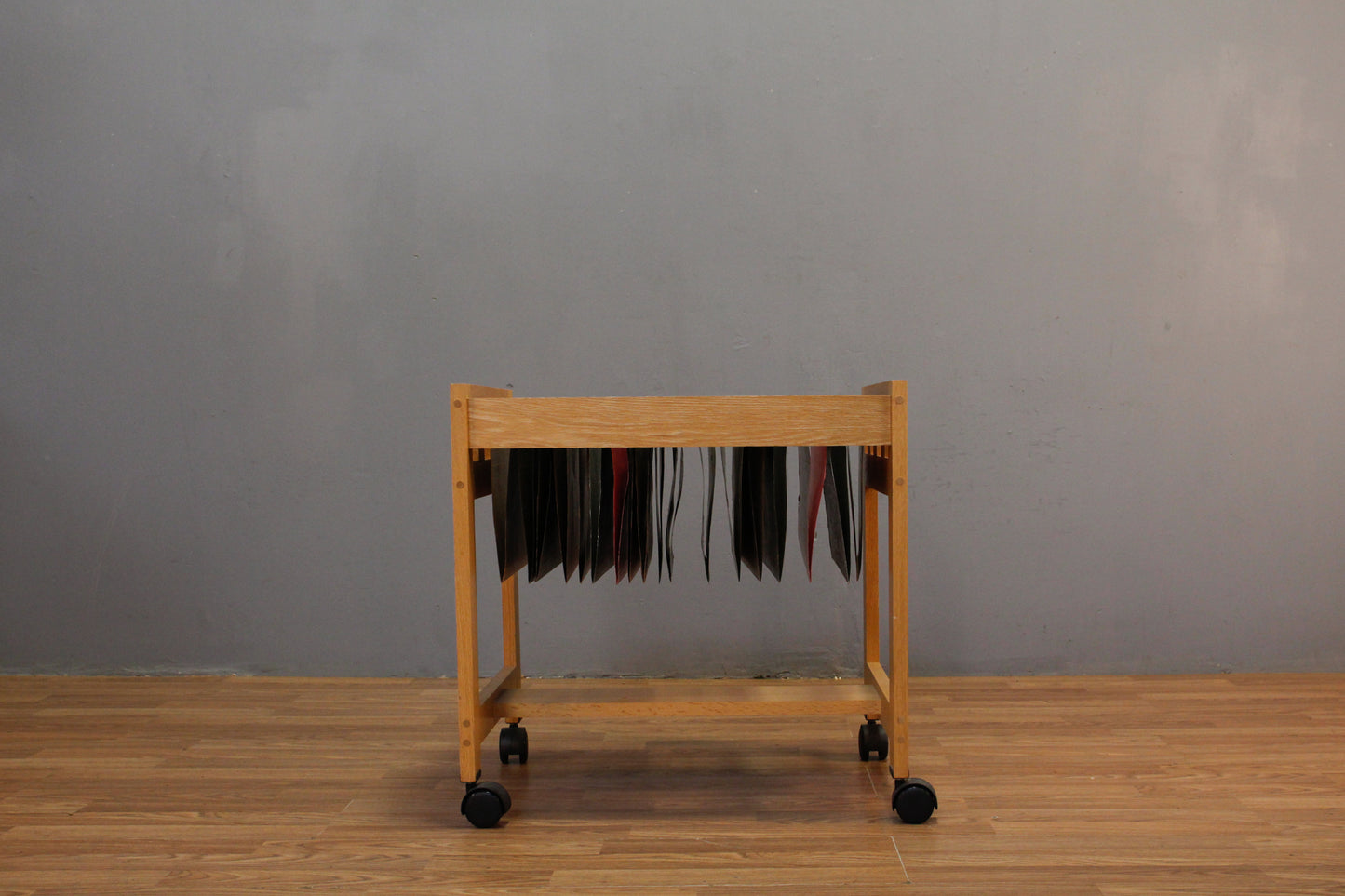 Danish Blonde Teak File Trolley