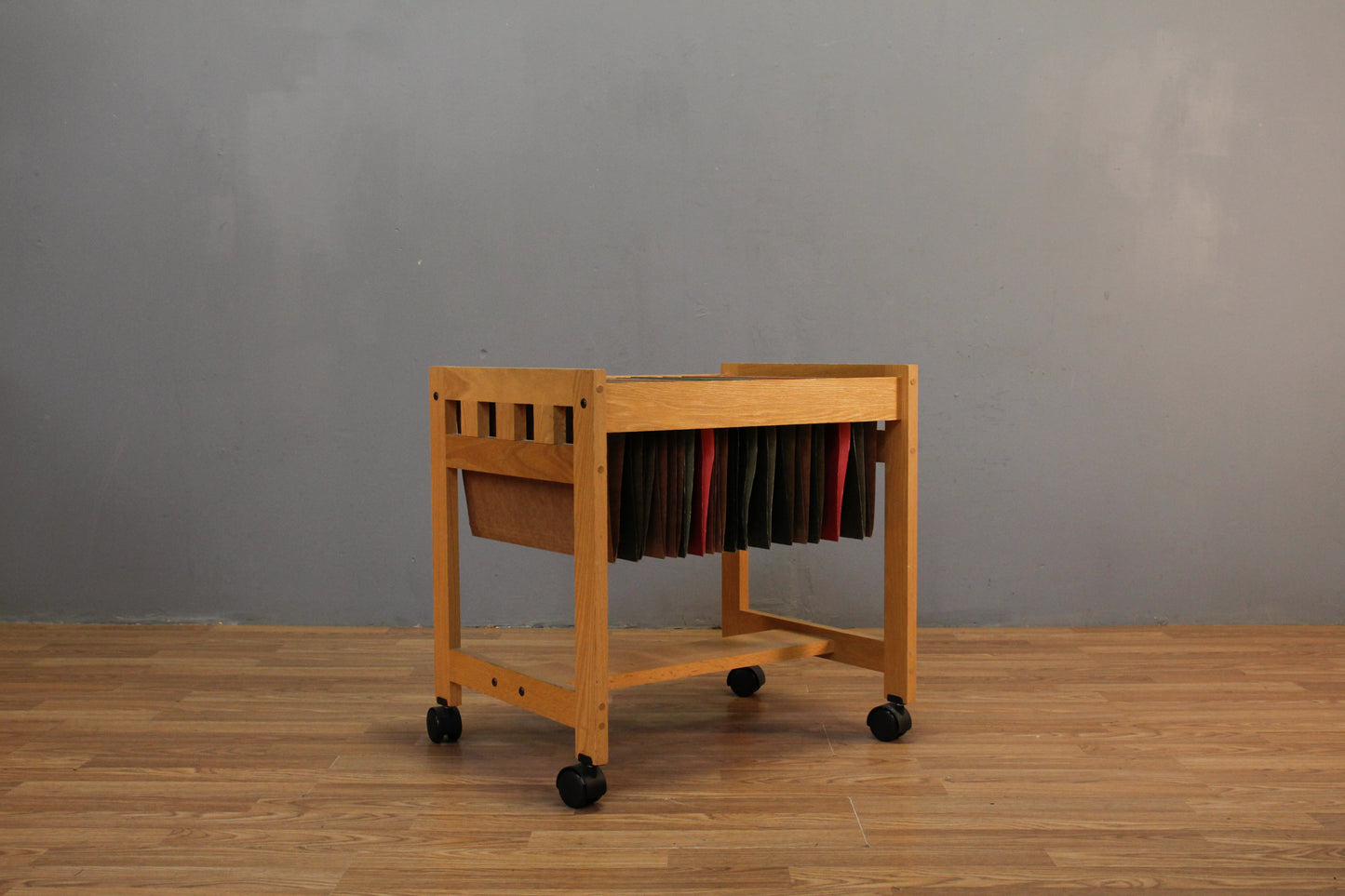 Danish Blonde Teak File Trolley