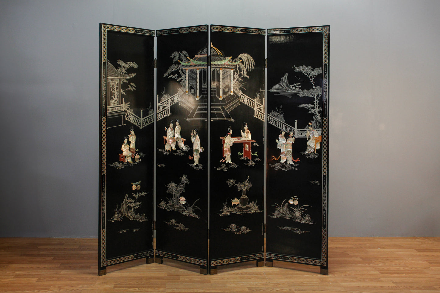 Japanese 4-Panel Folding Room Divider