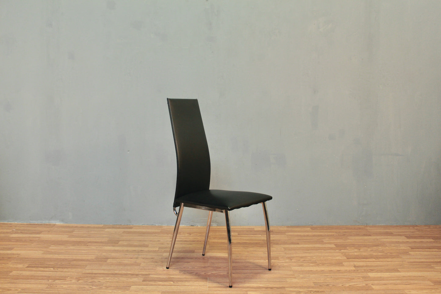 Modern Black Vinyl Side Chair