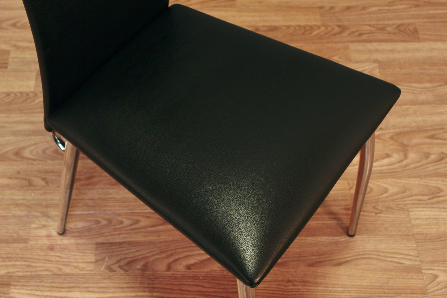 Modern Black Vinyl Side Chair