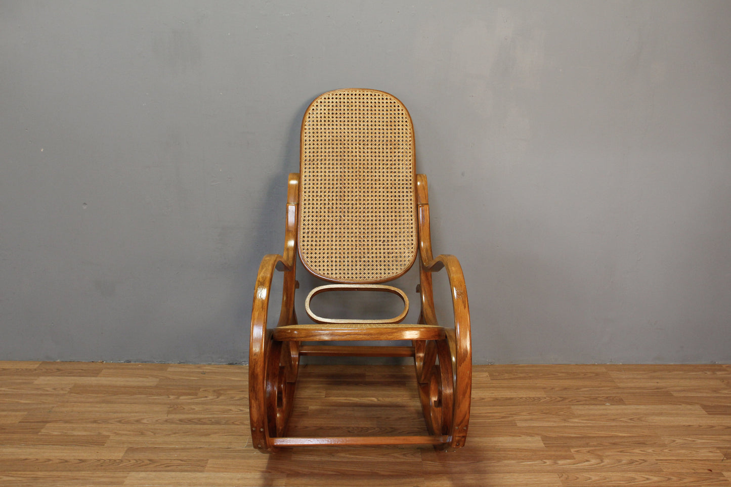 Thonet-Style Cane & Blonde Bentwood Rocking Chair - ONLINE ONLY