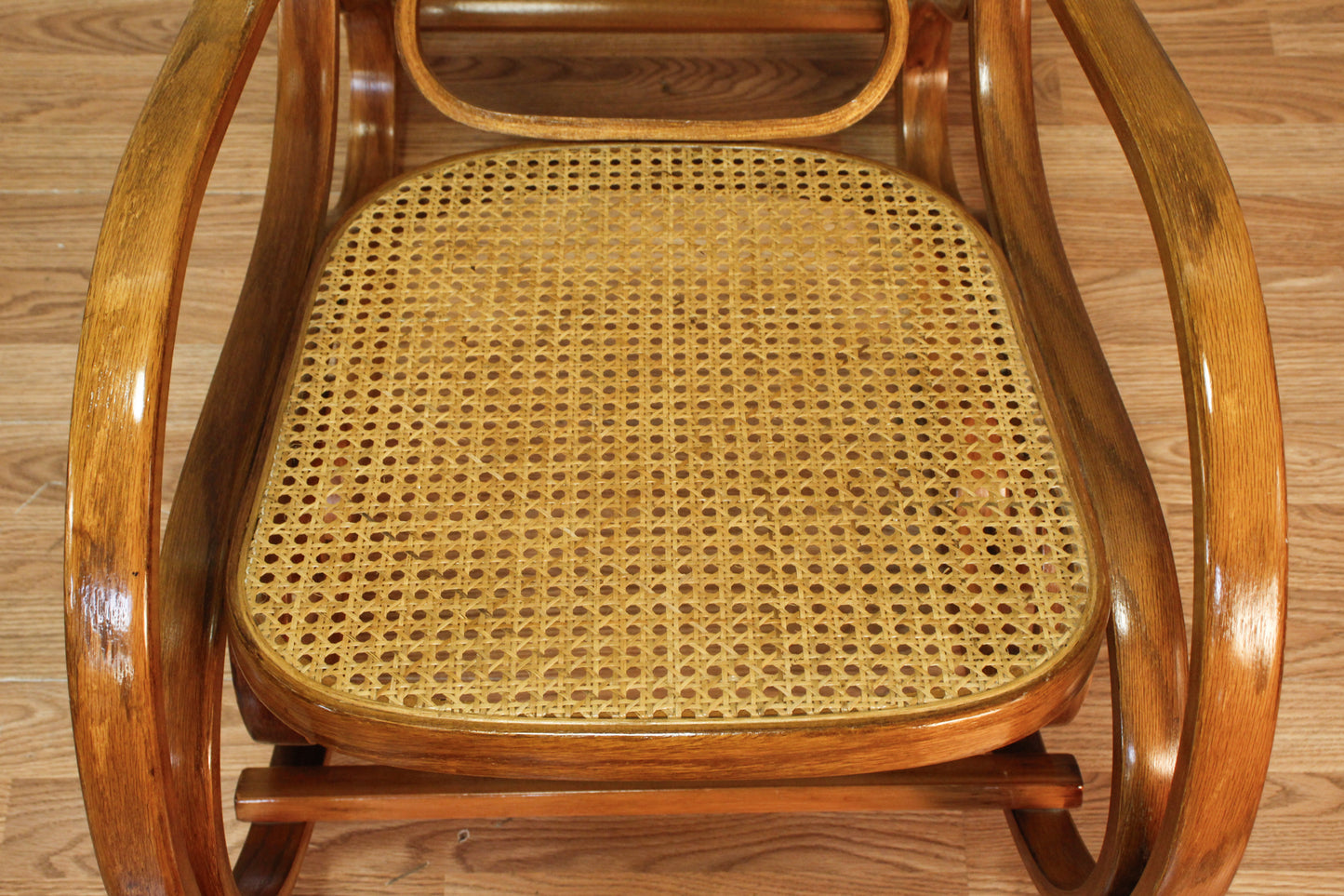 Thonet-Style Cane & Blonde Bentwood Rocking Chair - ONLINE ONLY