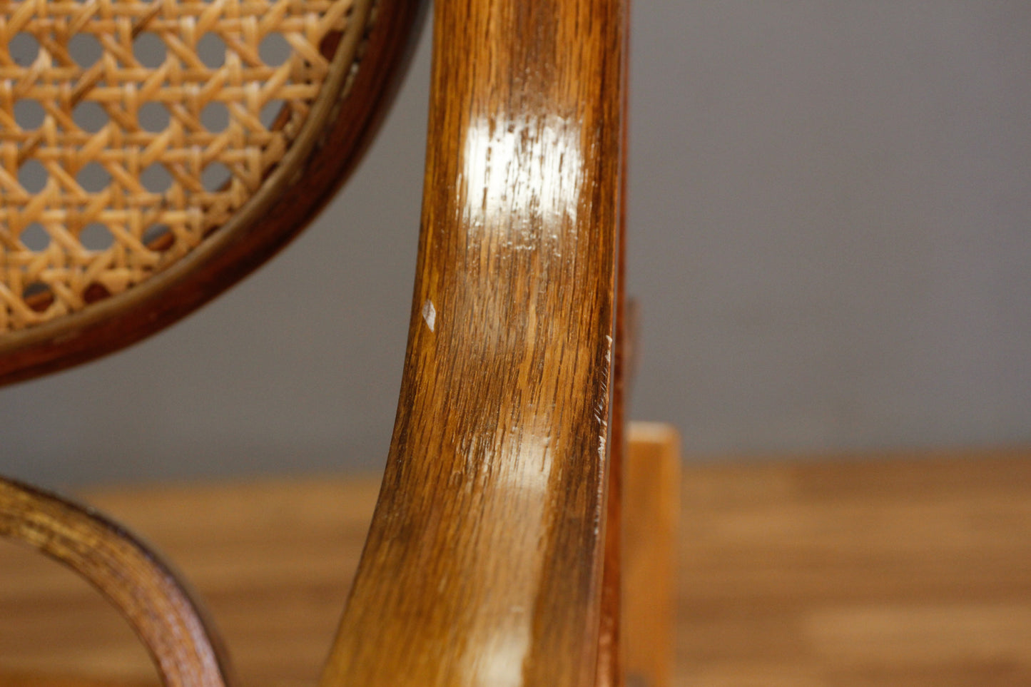 Thonet-Style Cane & Blonde Bentwood Rocking Chair - ONLINE ONLY