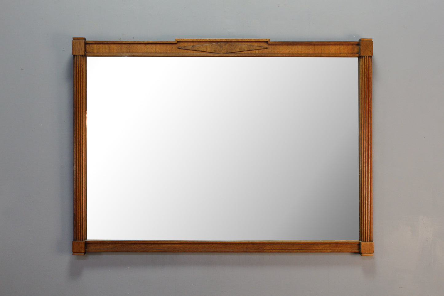 Wide Columns Walnut Mirror